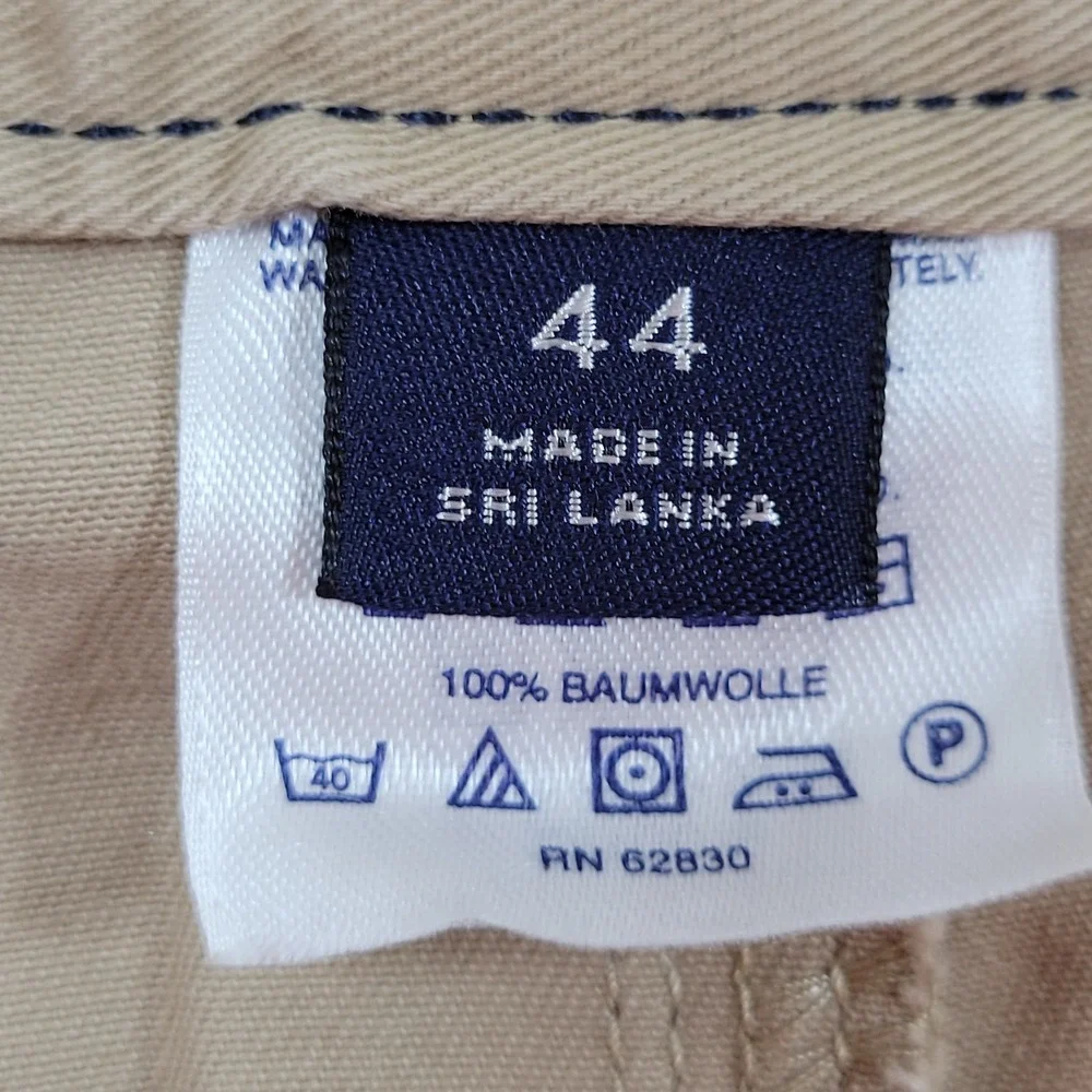 Lands'‎ End Cargo Shorts Mens 44 Khaki Tan Excellent Cotton Twill Multi Pocket
